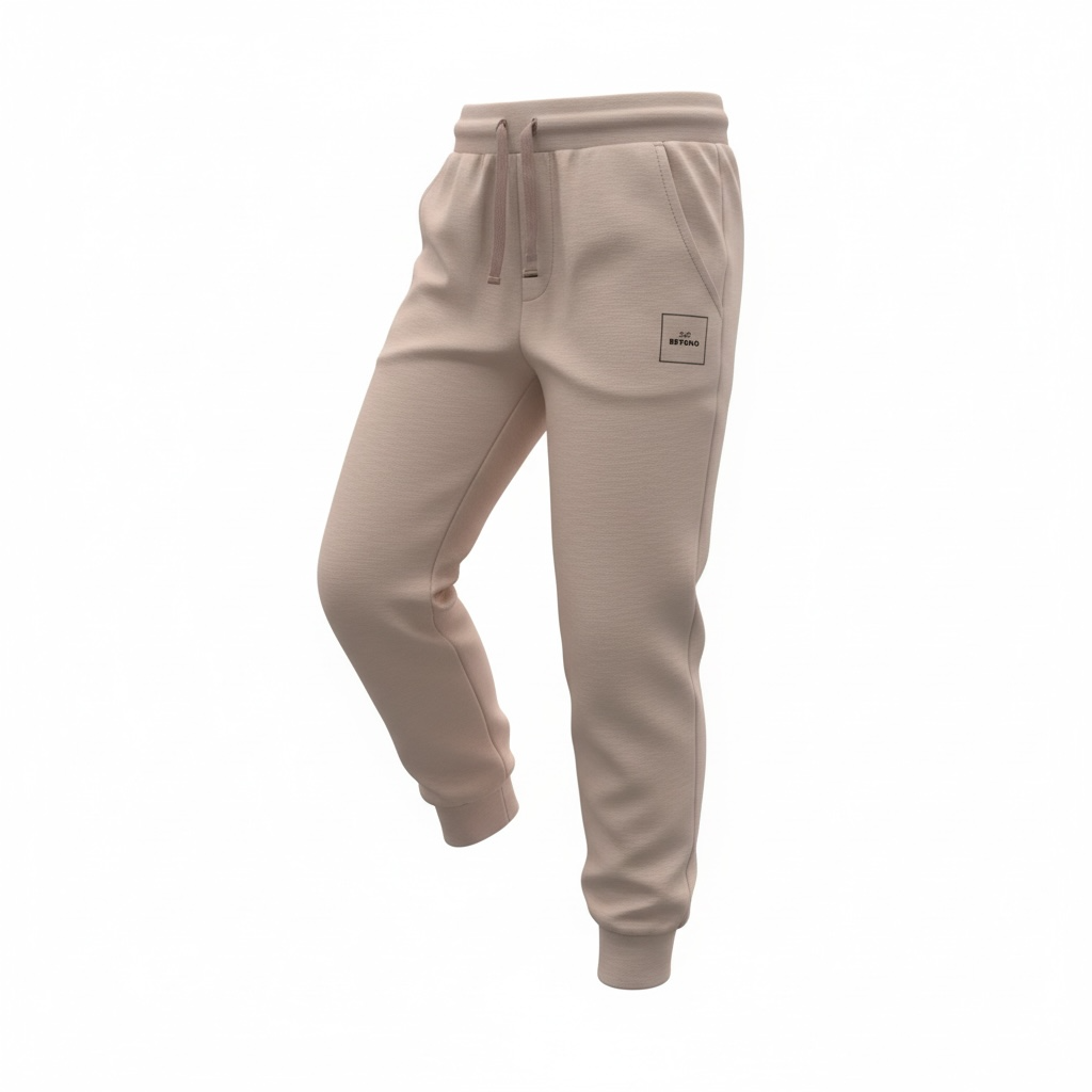 Beige Beyond tracksuit drawstring joggers