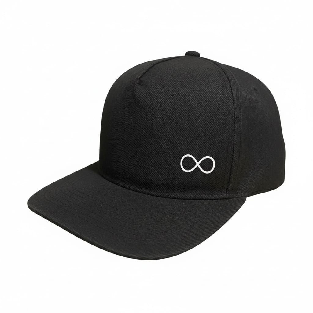 Black Beyond snapback cap with infinity logo